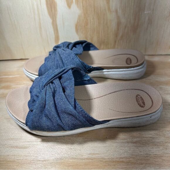 Dr Scholl’s Denim Slide Sandals Women’s Size 7 - Picture 1 of 6